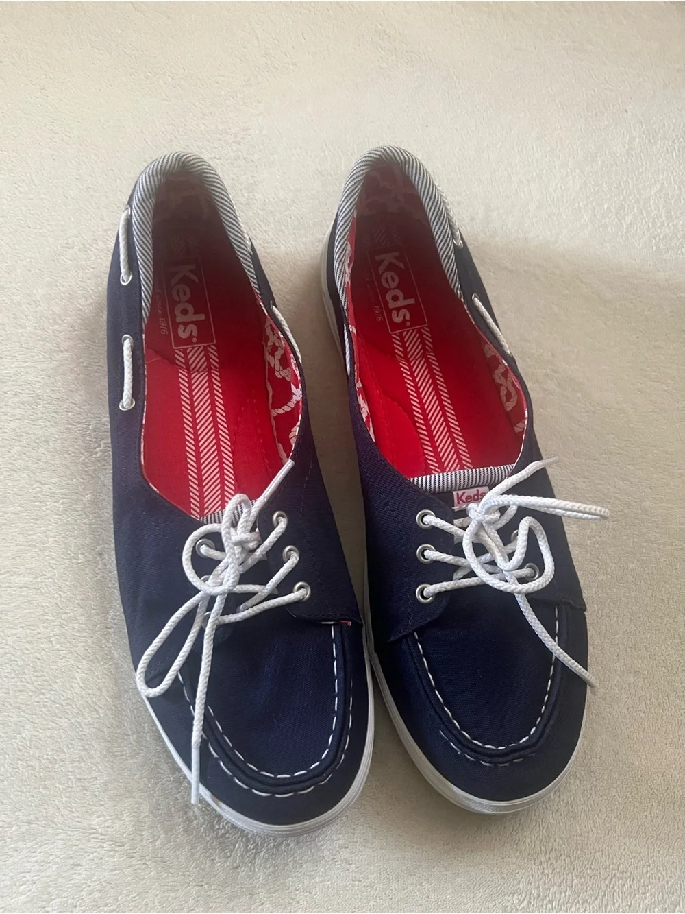 Keds Women's Shine Boat Shoe Sneaker,Navy